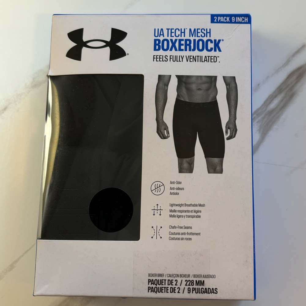 NEW Under Armour Men’s Medium 9in Mesh Boxerjock 2 PacK